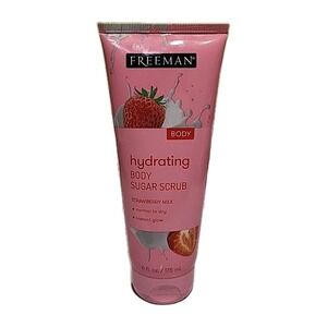 Freeman Hydrating Body Sugar Scrub Strawberry Milk Vitamin C 6oz 175mL New